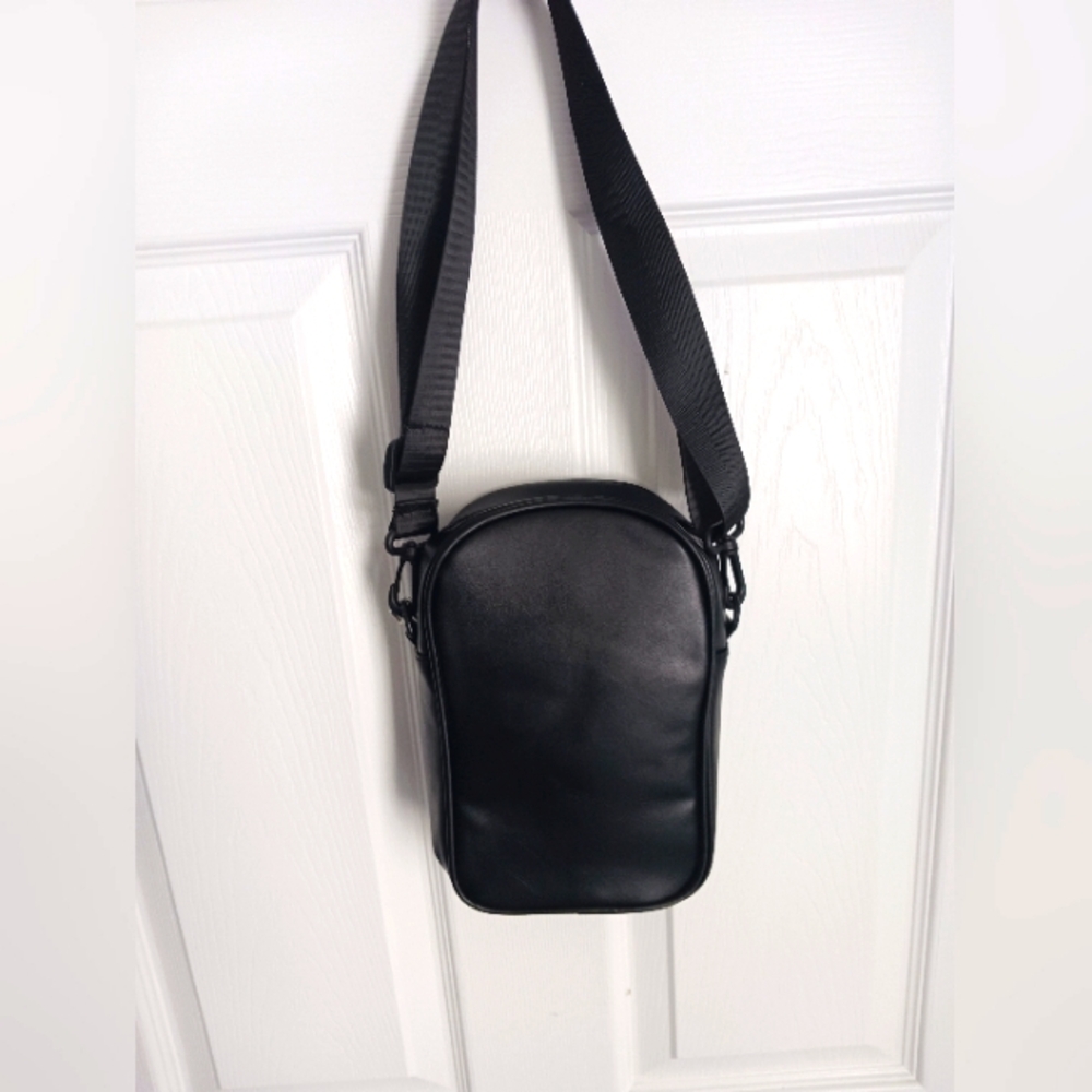 Ghost Black  Goth Crossbody Bag Vegan Leather Shoulder Bag+ Patch - Picture 7 of 16